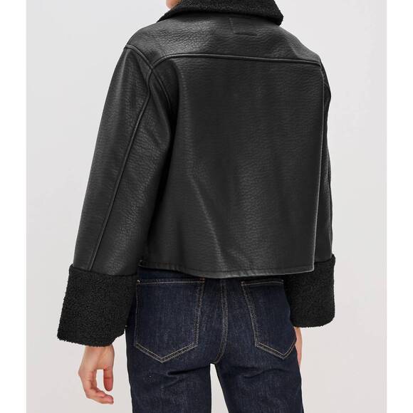 NEW RAILS dria jacket in black shearling - Picture 3 of 5